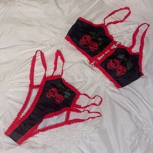 Skull Cherry Lingerie Set XS (Brand New)